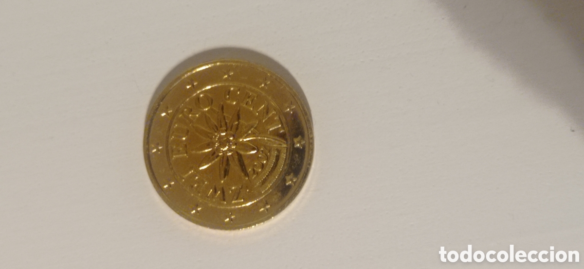 Monedas antiguas de Europa: Moneda de 2 c&eacute;ntimos dorada Austria 2002 - Foto 2