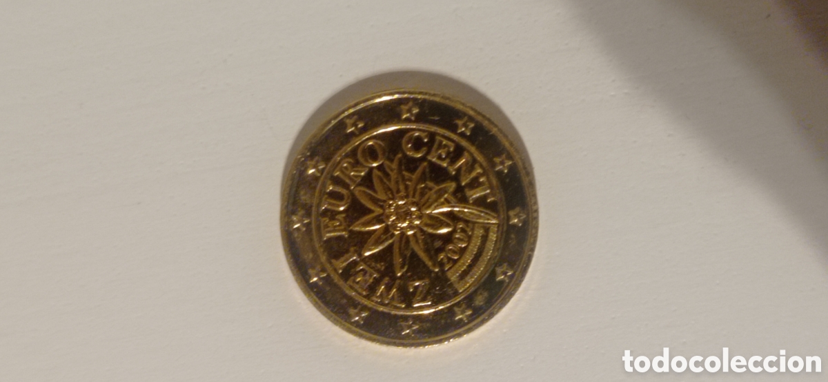 Monedas antiguas de Europa: Moneda de 2 c&eacute;ntimos dorada Austria 2002 - Foto 1