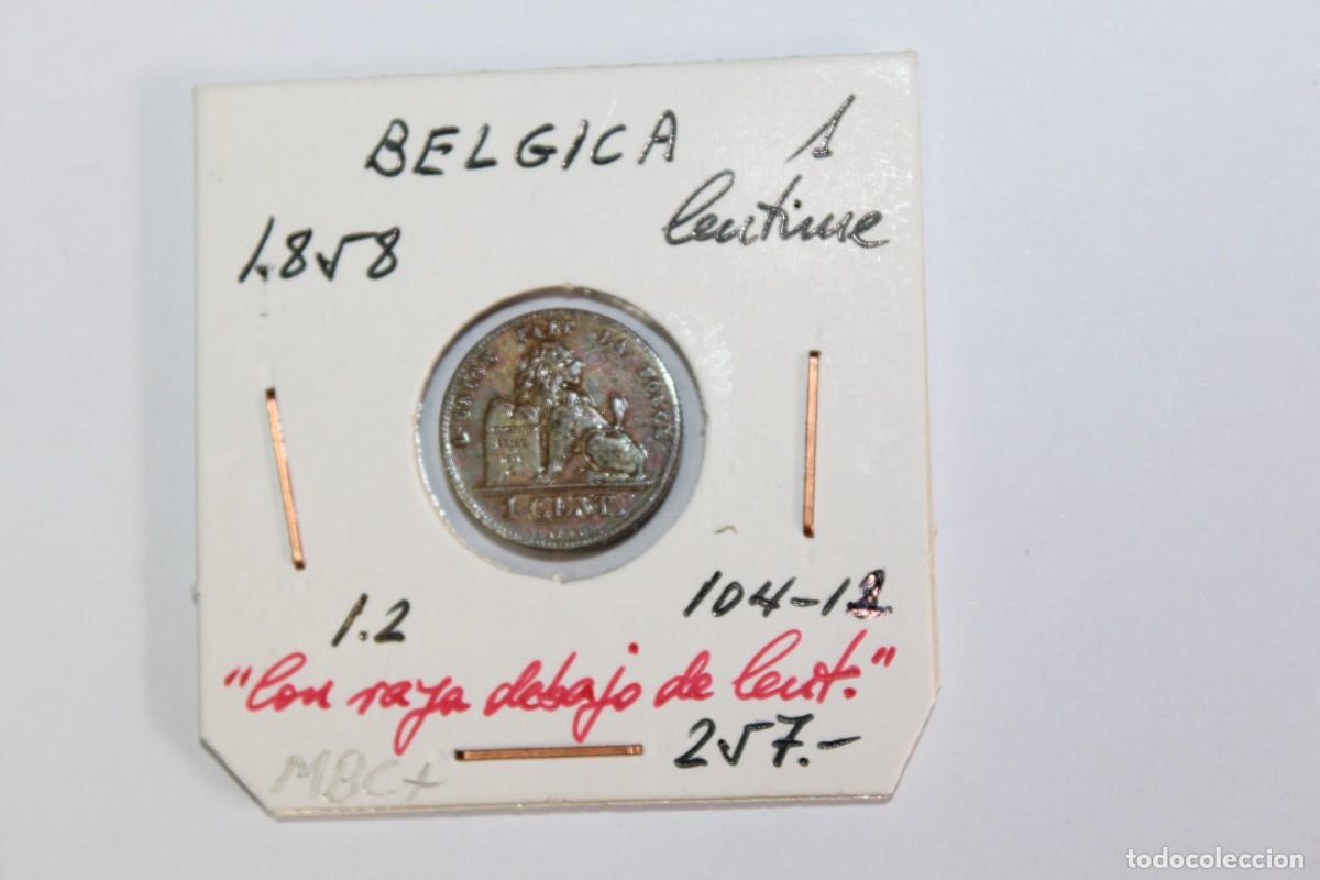 Moedas antigas da Europa: Moneda de 1 Centimo de 1858 KM 1.2 de BELGICA en MBC+