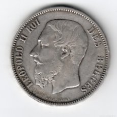 Monedas antiguas de Europa: BELGICA 5 FRANCS PLATA 1869 REY LEOPOLDO II