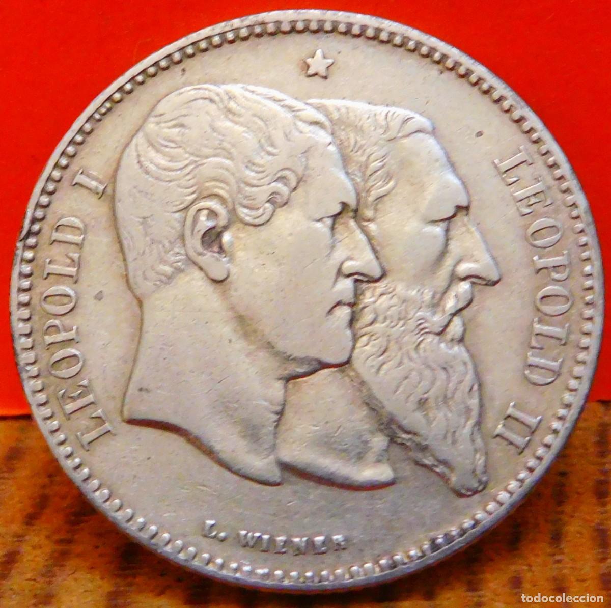 Monedas antiguas de Europa: B&Eacute;LGICA, 2 francos, 1880. PLATA. (2185)