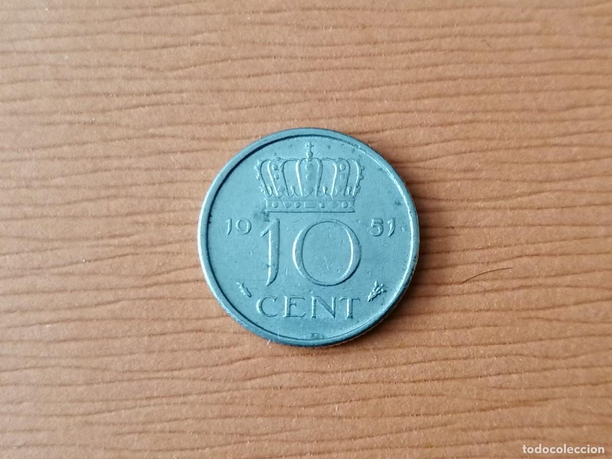 Monedas antiguas de Europa: Moneda 10 cent .Holanda, 1951, MBC+ - Foto 1