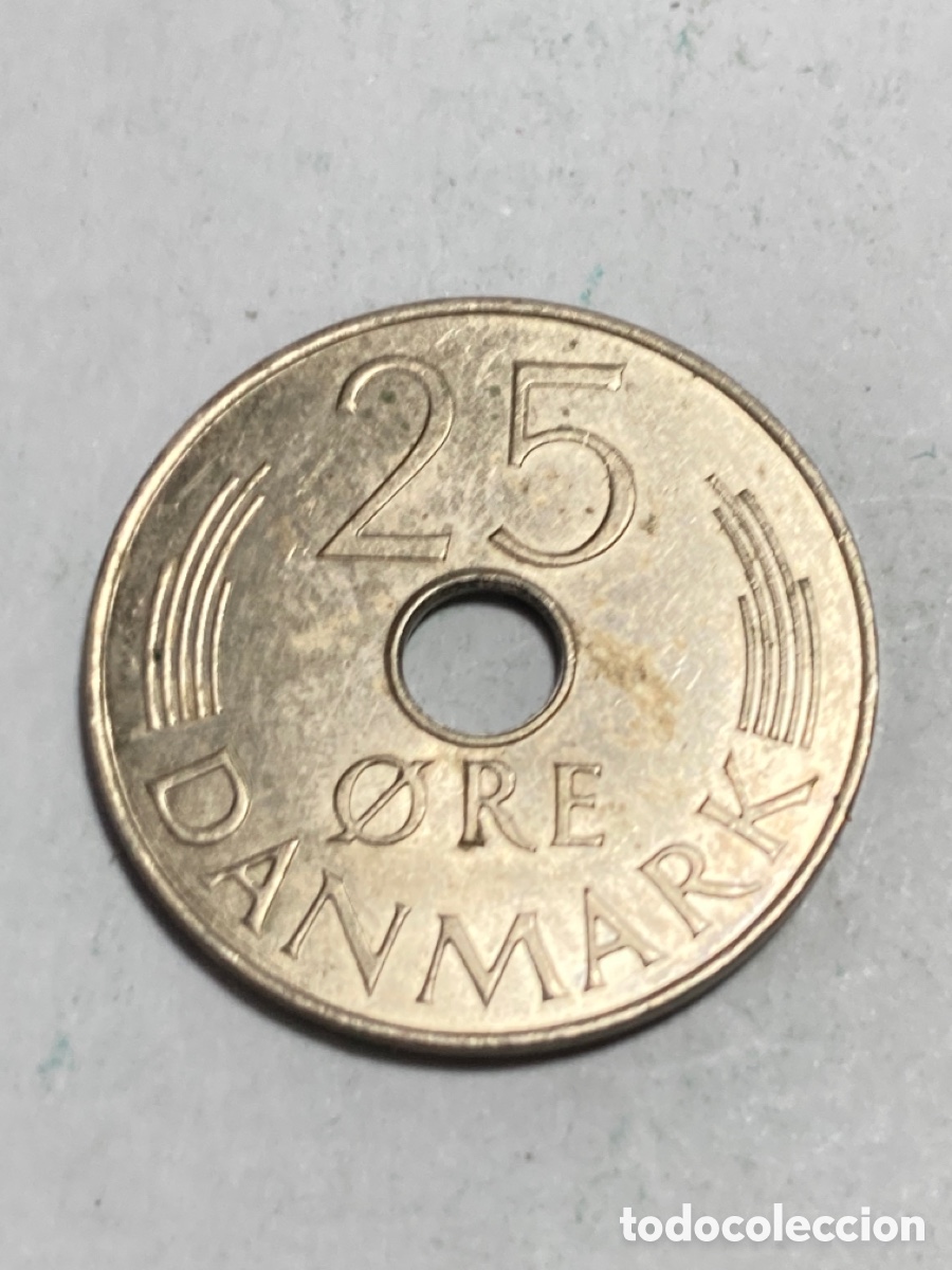 Monedas antiguas de Europa: Moneda 25 ore Dinamarca 1985 - Foto 2