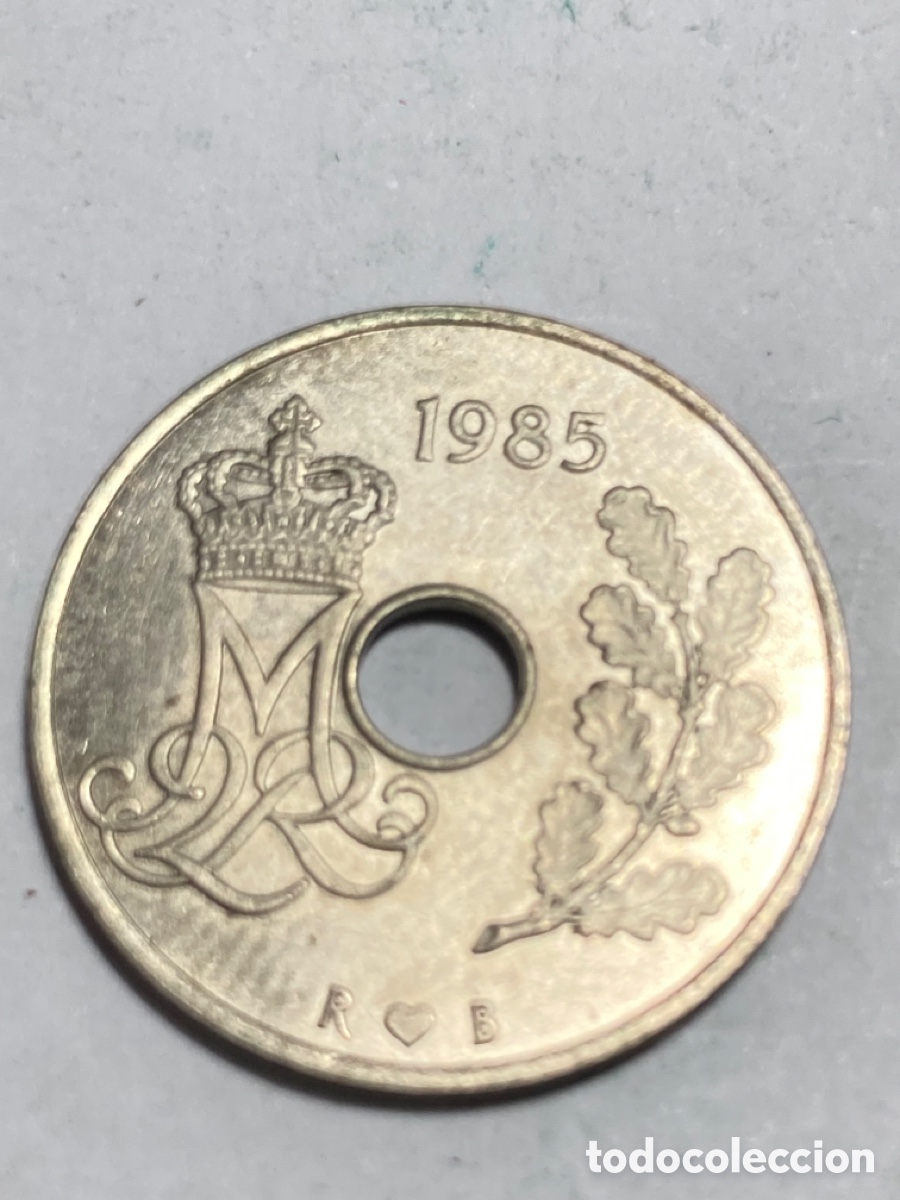 Monedas antiguas de Europa: Moneda 25 ore Dinamarca 1985 - Foto 1