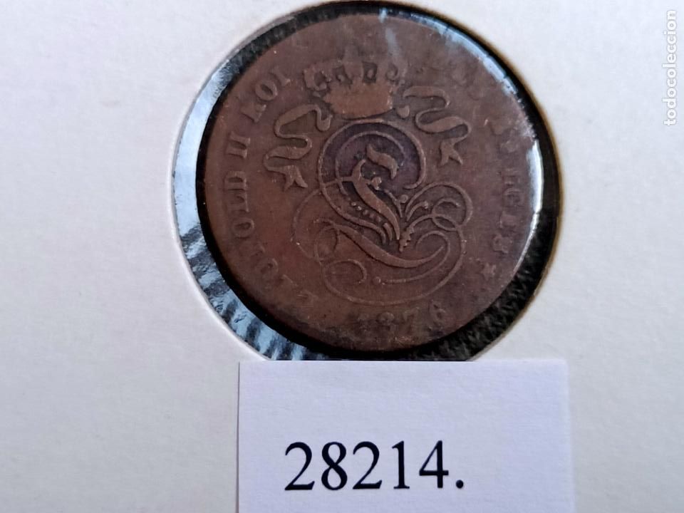 Monedas antiguas de Europa: Belgica 2 c&eacute;ntimos 1876 - Foto 2