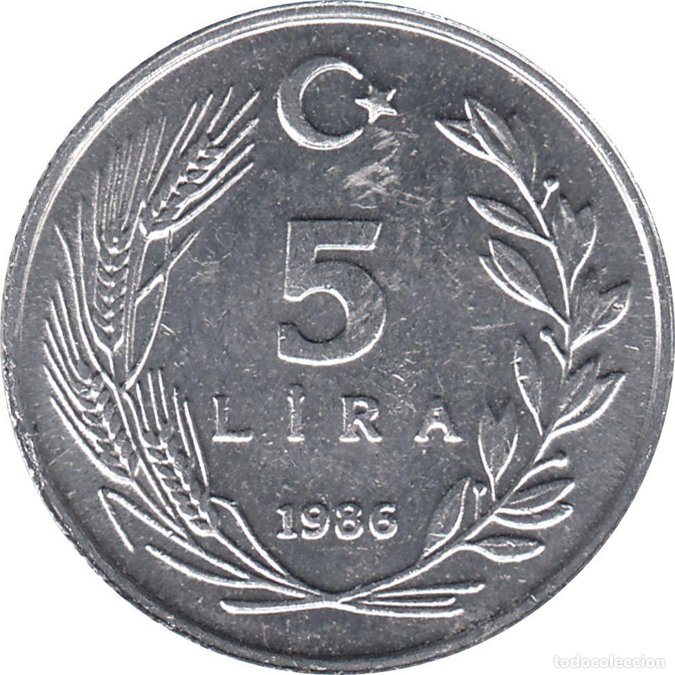 Monedas antiguas de Europa: TURQUIA 5 Liras 1986 KM#963