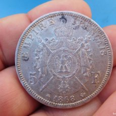 Monedas antiguas de Europa: FRANCIA 5 FRANCS 1868 A PLATA