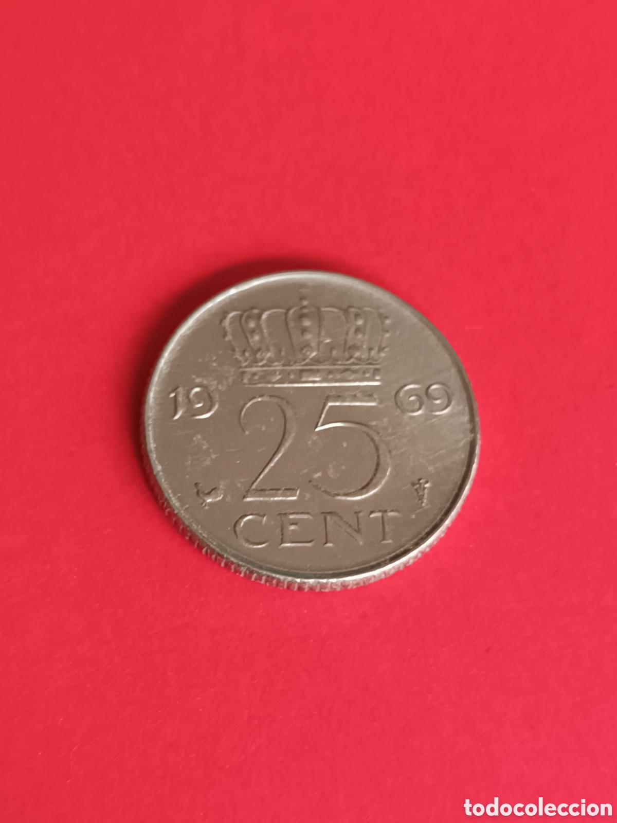 Monedas antiguas de Europa: HOLANDA. 25 C&Eacute;NTIMOS DE 1969. - Foto 2