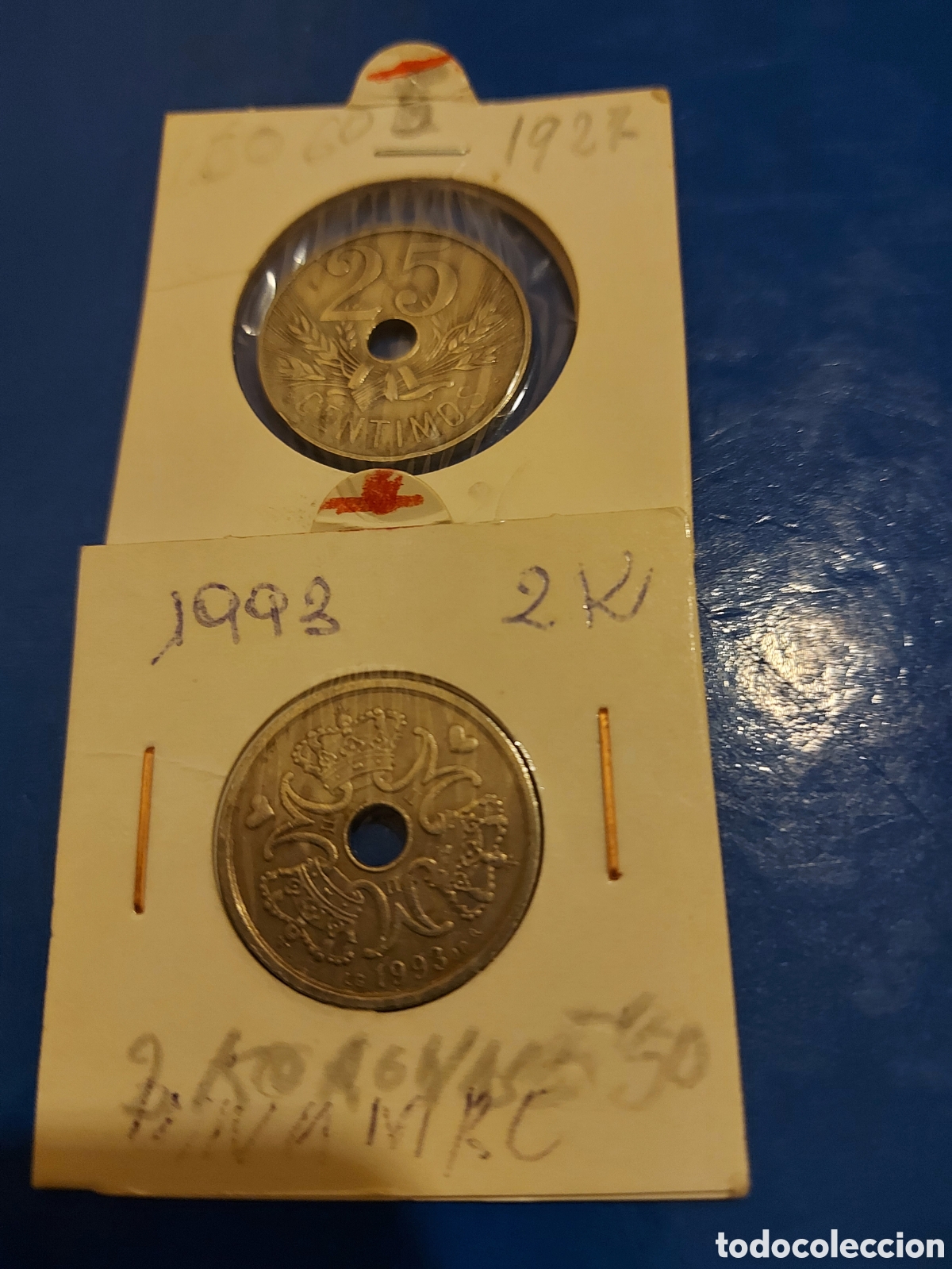 Monedas antiguas de Europa: 1de Espa&ntilde;a 1 Danmark - Foto 1
