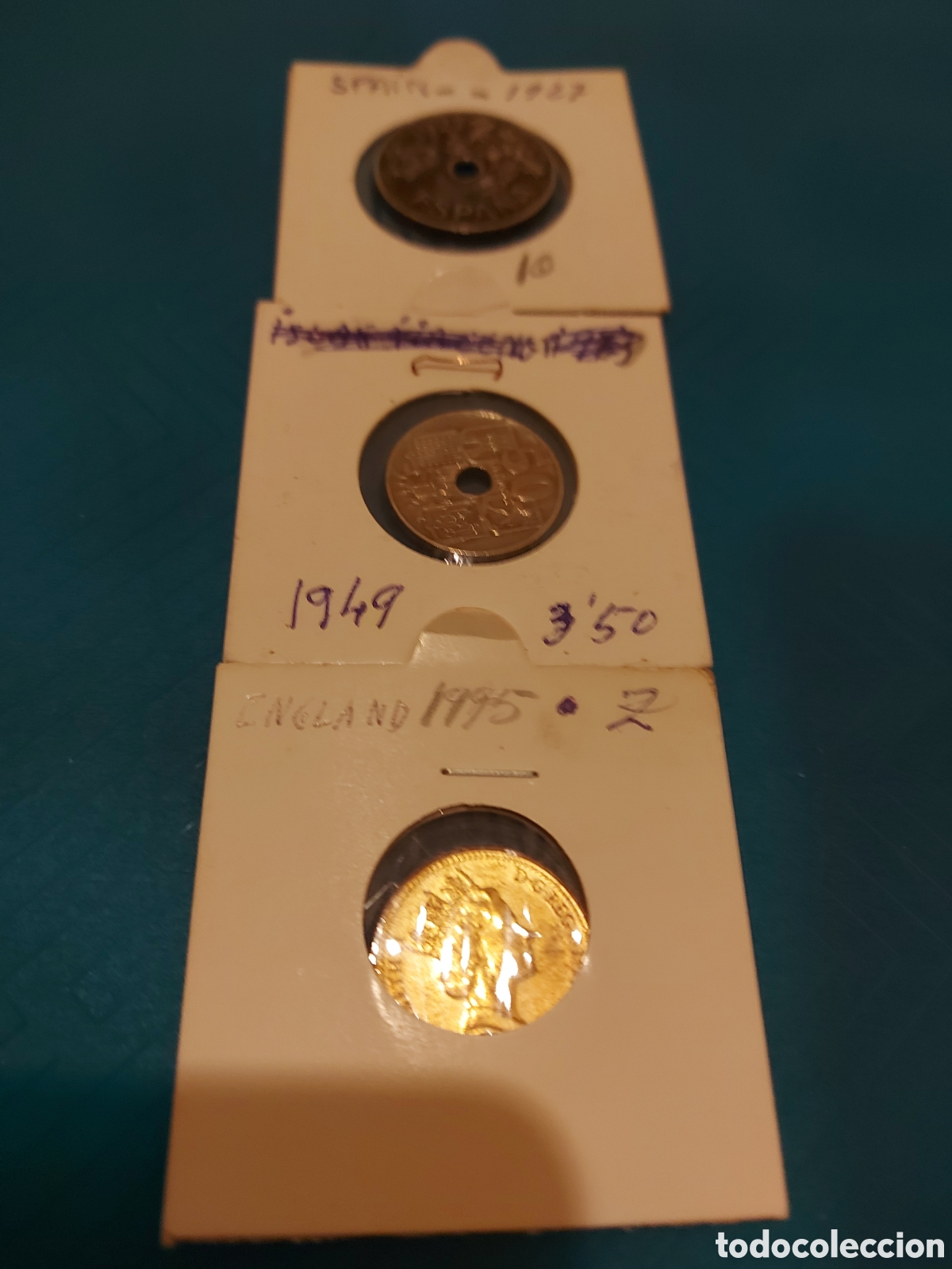 Monedas antiguas de Europa: 2Espa&ntilde;a y1Inglaterra - Foto 1