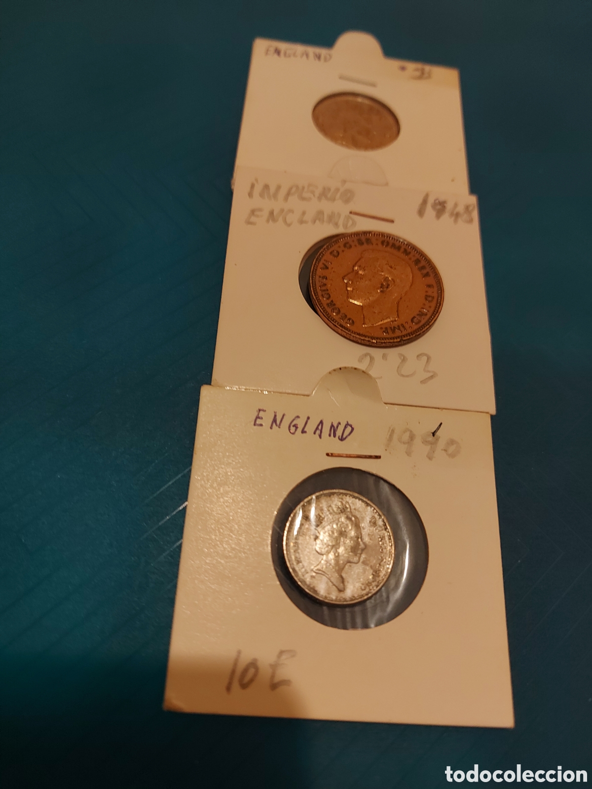 Monedas antiguas de Europa: 3 monedas England - Foto 1