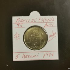 Monedas antiguas de Europa: ESTONIA 5 KROONI 1994 S/C KM=30 (ALUMINIO-BRONCE)75 ANIV.BANCO DE ESTONIA