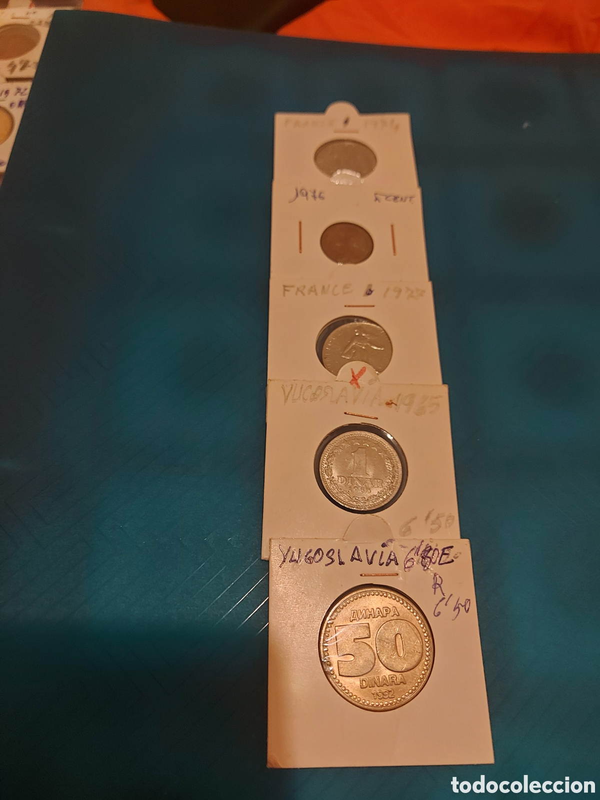 Monedas antiguas de Europa: 3Francia 2Yugoslavia - Foto 1