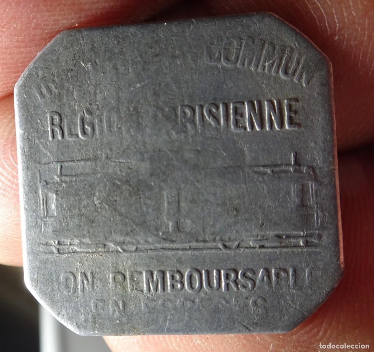 Monedas antiguas de Europa: MONEDA FICHA FERROCARRIL POR DETERMINAR, VER FOTOS , MUY GASTADA