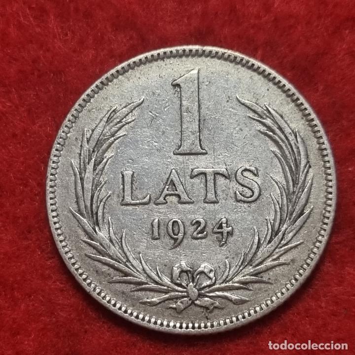 Monedas antiguas de Europa: MONEDA PLATA LETONIA LATVIJAS 2 LATS 1924 MBC ORIGINAL C22
