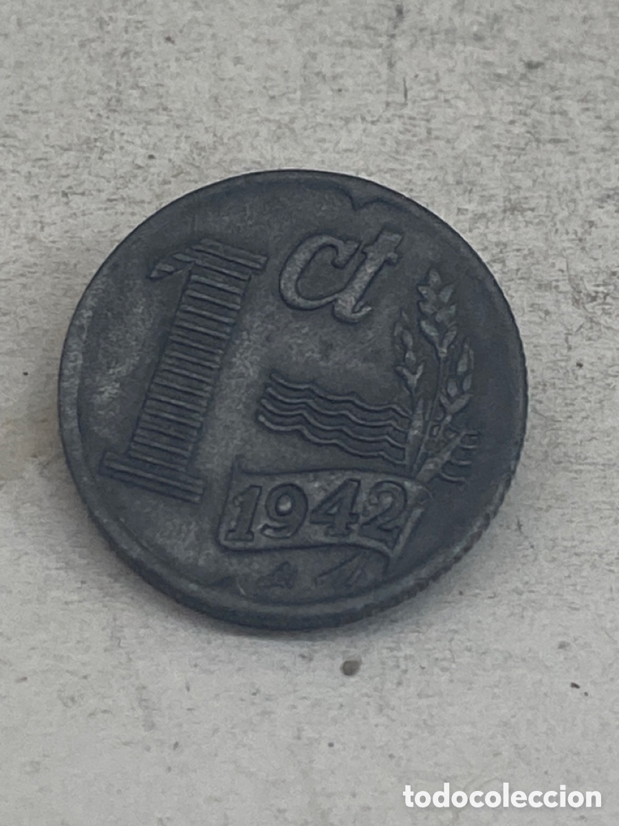 Monedas antiguas de Europa: Moneda 1 Cent 1942 Holanda X14 - Foto 1