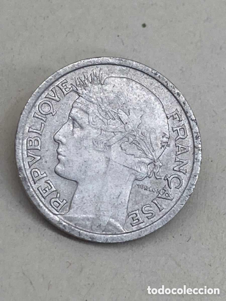 Monedas antiguas de Europa: Moneda 1 Franc 1950 Francia J38 - Foto 2