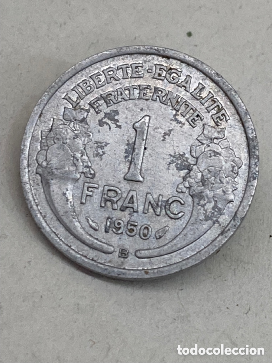 Monedas antiguas de Europa: Moneda 1 Franc 1950 Francia J38 - Foto 1