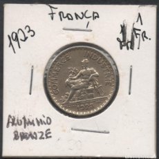 Monedas antiguas de Europa: FILA MOEDA FRANÇA 1923 III REPUBLICA 1 FRANCO ALUMINIO BRONZE CIRCULADA