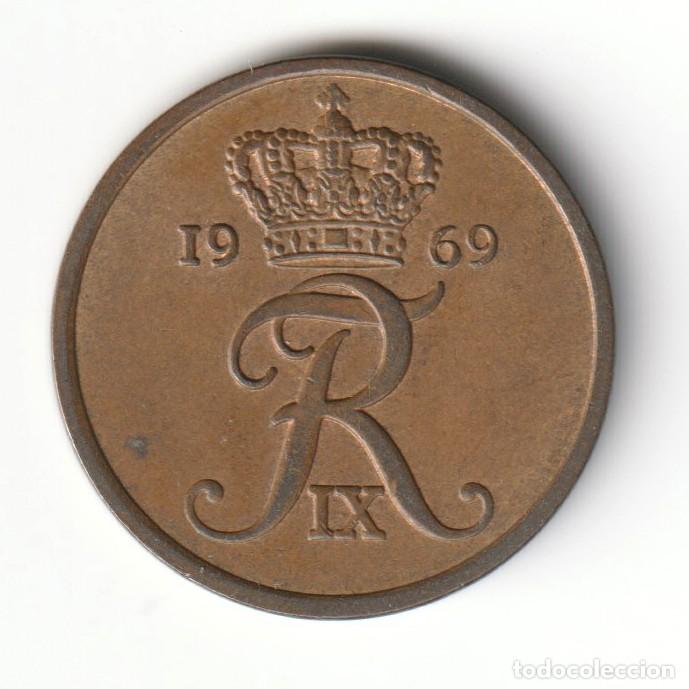 Monedas antiguas de Europa: Dinamarca moneda de 5 ORE 1969 - Foto 2