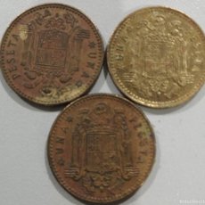 Monedas antiguas de Europa: UNA 1 PESETA, LOTE DE 3 MONEDAS // BILLETES EURO FRANCO NUMISMÁTICA FILATELIA POSTALES SELLOS CROMOS