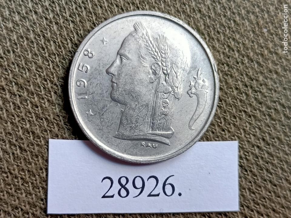 Monete antiche di Europa: Belgica 1 franco 1958, franc&eacute;s
