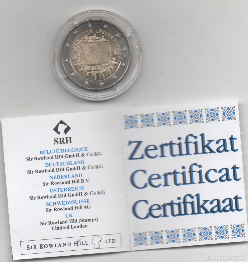 Monedas antiguas de Europa: FILA MOEDA LUXEMBURGO 2015 2 EUROS EM CAPSULA COM CERTIFICAT 30&ordm;.ANO BANDEIRA FDC NUEVA