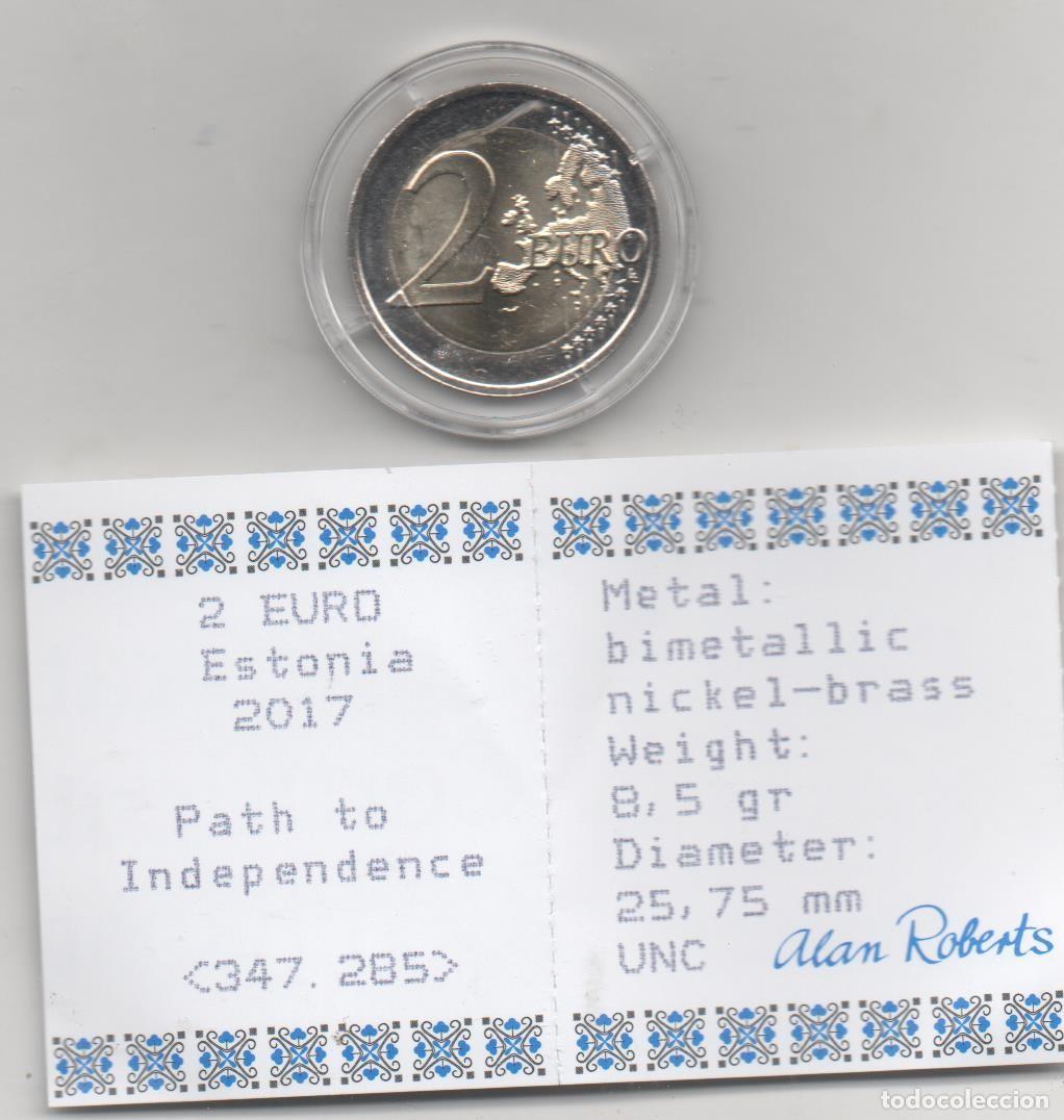 Monete antiche di Europa: FILA MOEDA ESTONIA 2017 2 EUROS EM CAPSULA COM CERTIFICAT INDEPENDENCIA FDC NUEVA