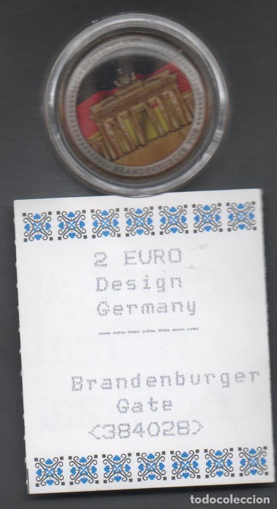 Monnaies anciennes de Europe: FILA MOEDA SPECIMEN COLORIDA DEUTSCHLAND BRANDENBURGER 2 EUROS CERTIFICAT PROOF NUEVA