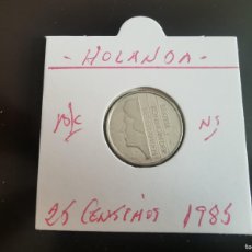 Monedas antiguas de Europa: HOLANDA 25 CENTIMOS 1985 BC KM=204 (NIQUEL)REINA BEATRIZ