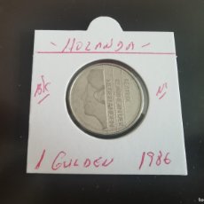 Monedas antiguas de Europa: HOLANDA 1 GULDEN 1986 BC KM=205 (NIQUEL)REINA BEATRIZ