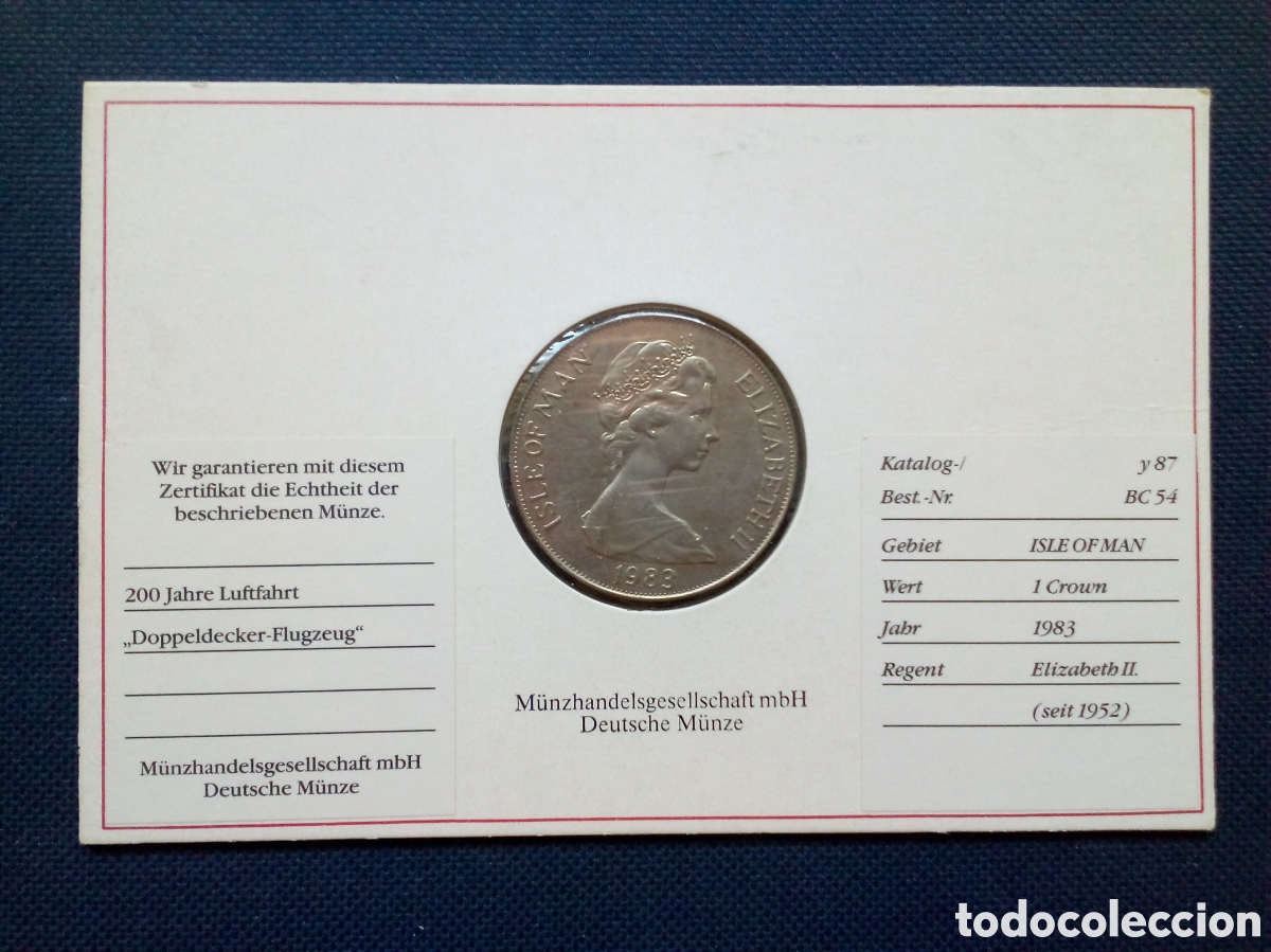 Monedas antiguas de Europa: Brithish crown 1983 Isla de Man - Foto 2