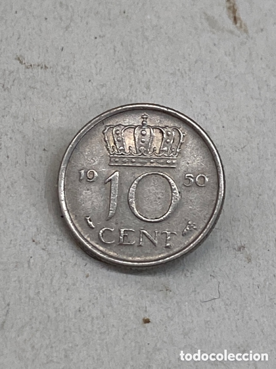 Monedas antiguas de Europa: Moneda 10 Cent 1950 Holanda V20 - Foto 1