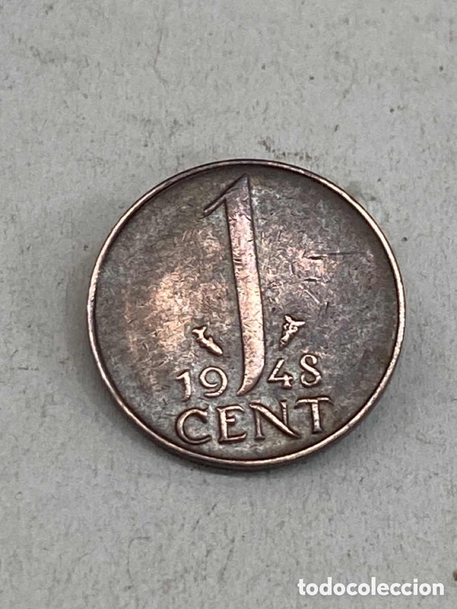 Monedas antiguas de Europa: Moneda 1 Cent 1948 Holanda V20 - Foto 1