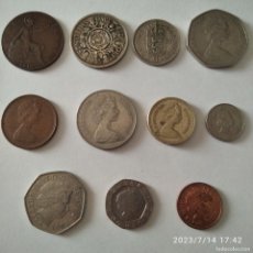 Monedas antiguas de Europa: 11 MONEDAS BRITÁNICAS, VARIAS ÉPOCAS.