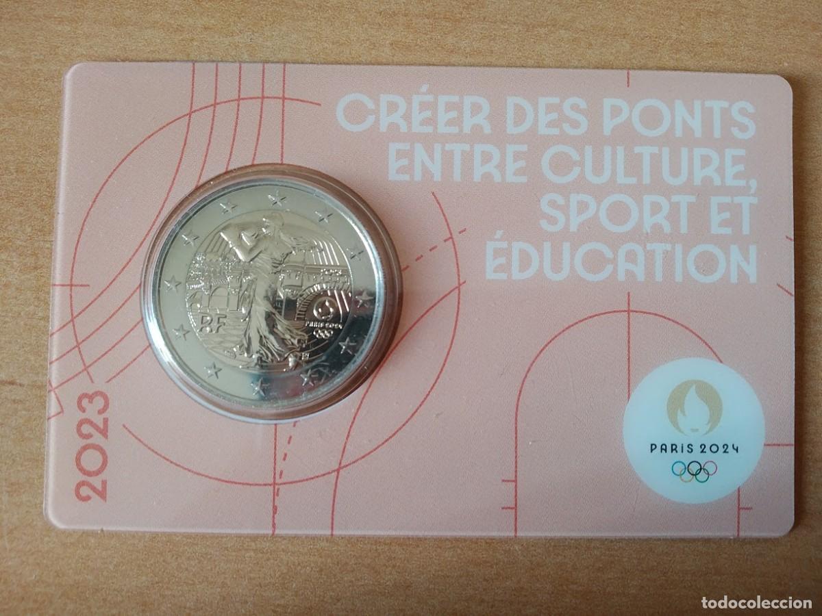 Monedas antiguas de Europa: Moneda 2 Euros Conmemorativa Francia 2023 - Juegos Ol&iacute;mpicos de Verano Par&iacute;s 2024 - Rosa