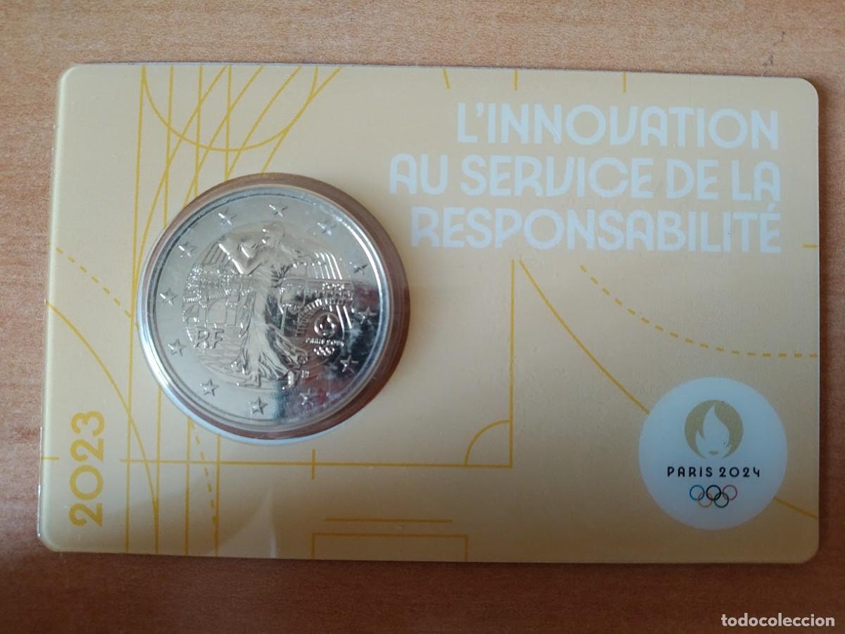Monedas antiguas de Europa: Moneda 2 Euros Conmemorativa Francia 2023 - Juegos Ol&iacute;mpicos de Verano Par&iacute;s 2024 - Amarillo