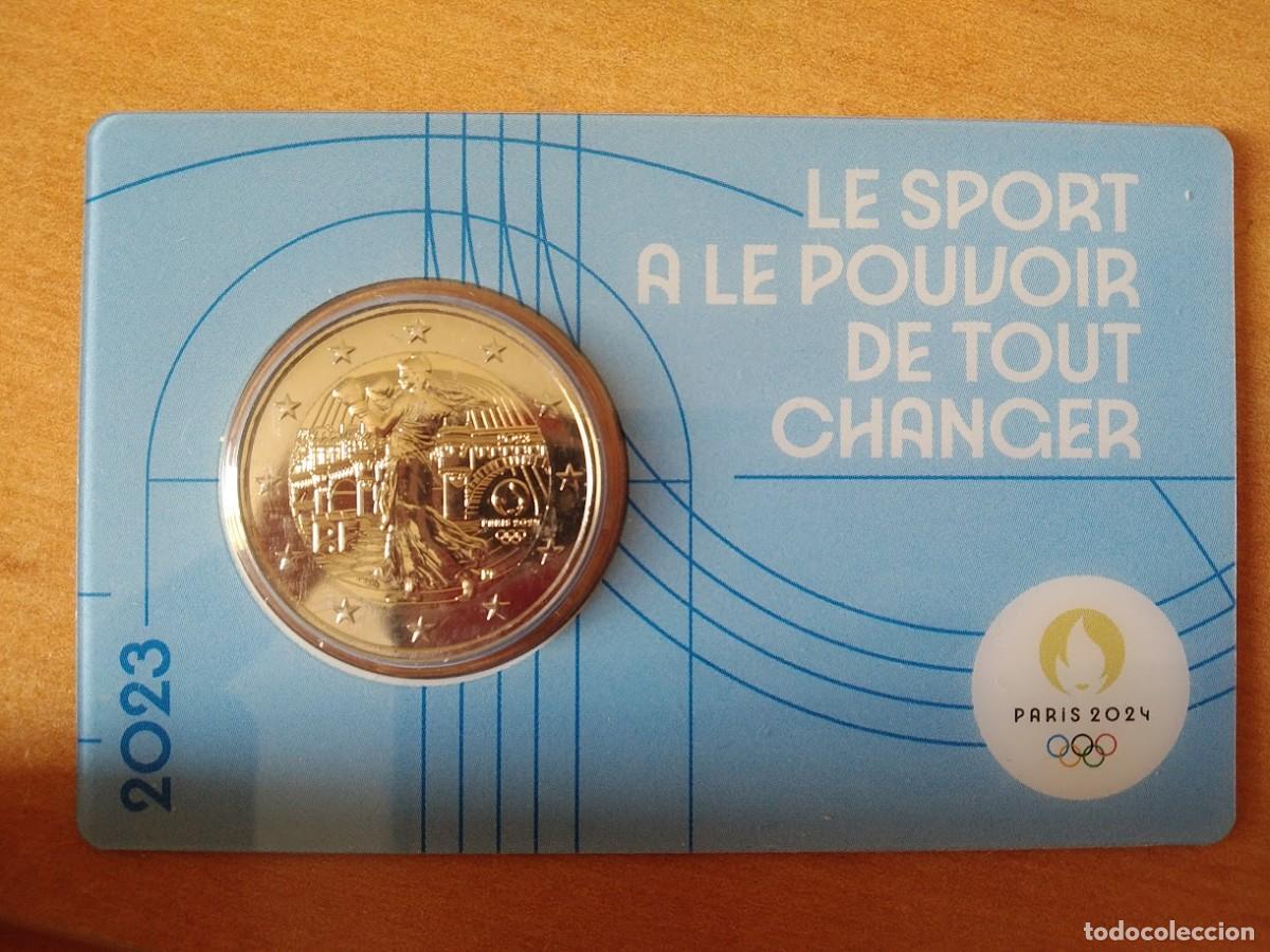 Monedas antiguas de Europa: Moneda 2 Euros Conmemorativa Francia 2023 - Juegos Ol&iacute;mpicos de Verano Par&iacute;s 2024 - Azul