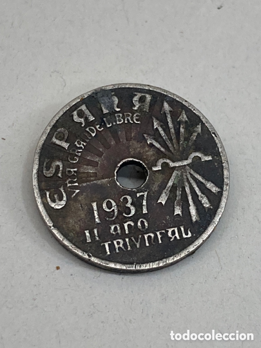 Monedas antiguas de Europa: Moneda 25 c&eacute;ntimos 1937 L36 - Foto 2