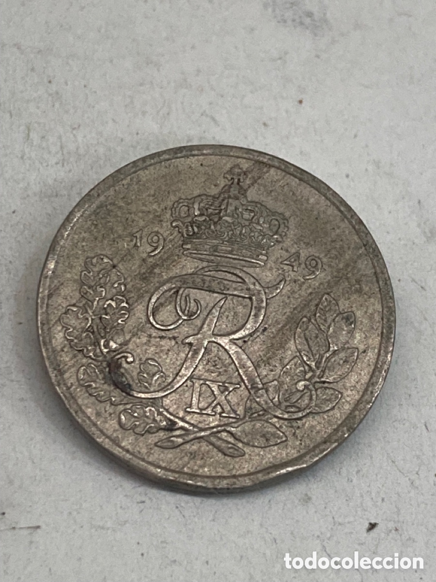 Monedas antiguas de Europa: Moneda 25 Ore 1949 Dinamarca M16 - Foto 2