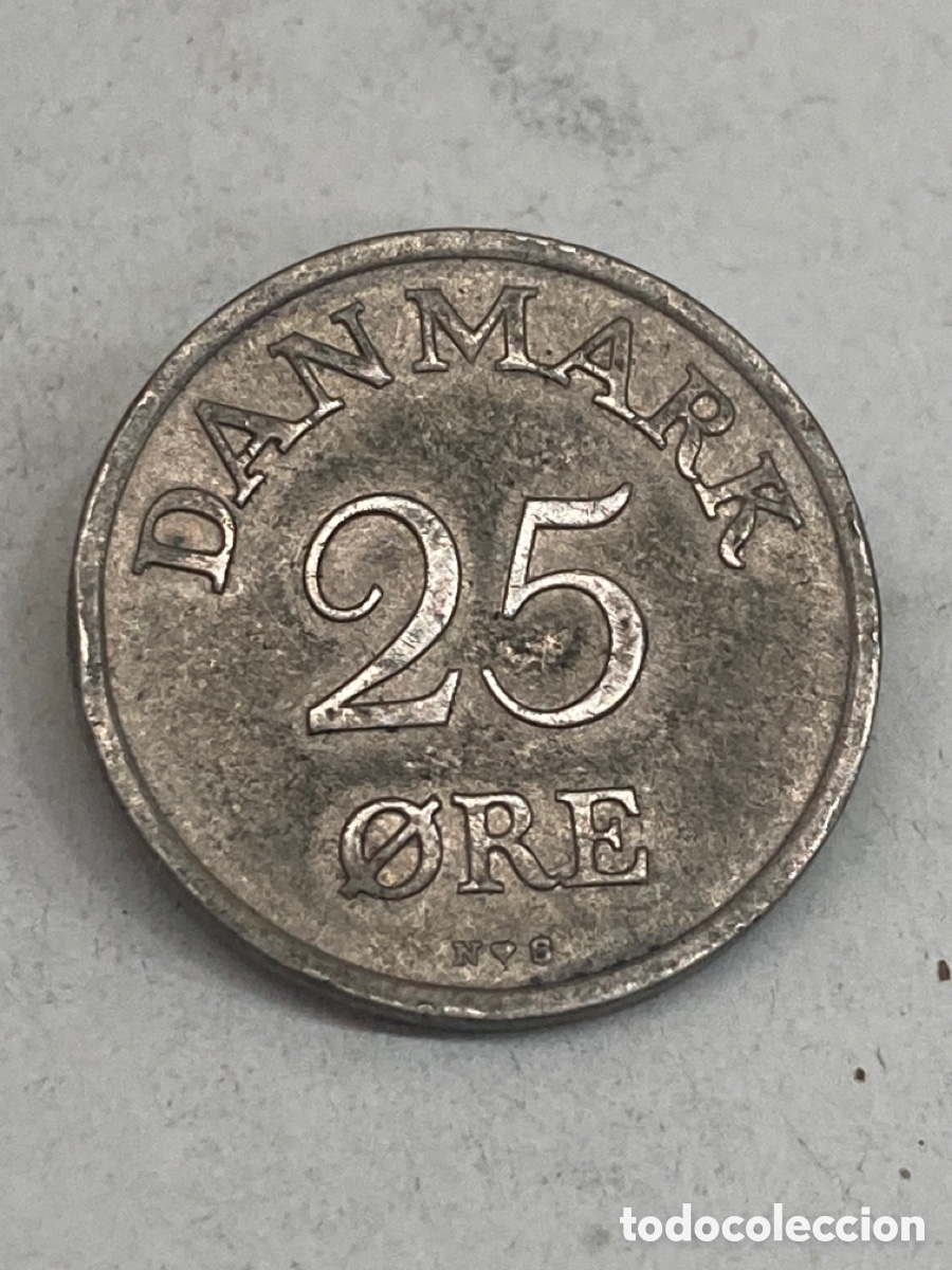 Monedas antiguas de Europa: Moneda 25 Ore 1949 Dinamarca M16 - Foto 1