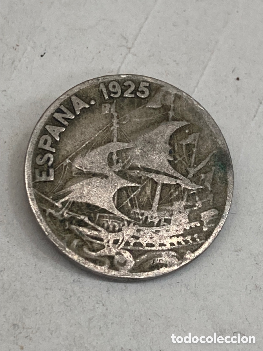 Monedas antiguas de Europa: Moneda 25 c&eacute;ntimos 1925 Espa&ntilde;a M16 - Foto 1