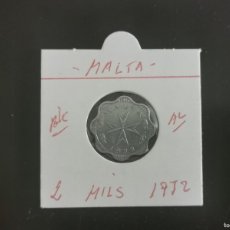 Monedas antiguas de Europa: MALTA 2 MILS 1972 BC KM=5 (ALUMINIO)
