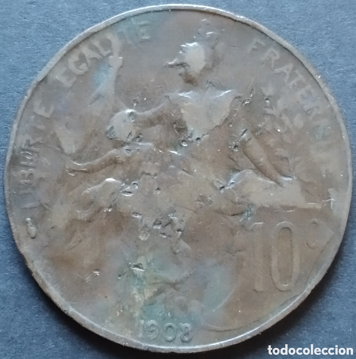 Monedas antiguas de Europa: MONEDA - FRANCIA 10 CENTIMOS 1908 - Foto 1