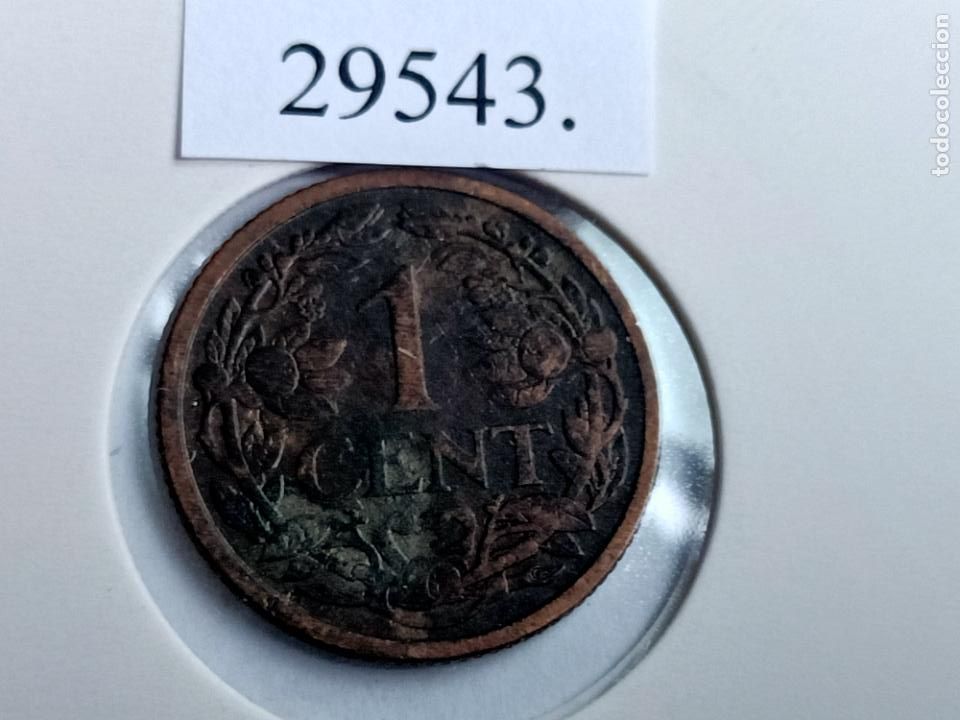 Monedas antiguas de Europa: Holanda 1 c&eacute;ntimo 1914 - Foto 2