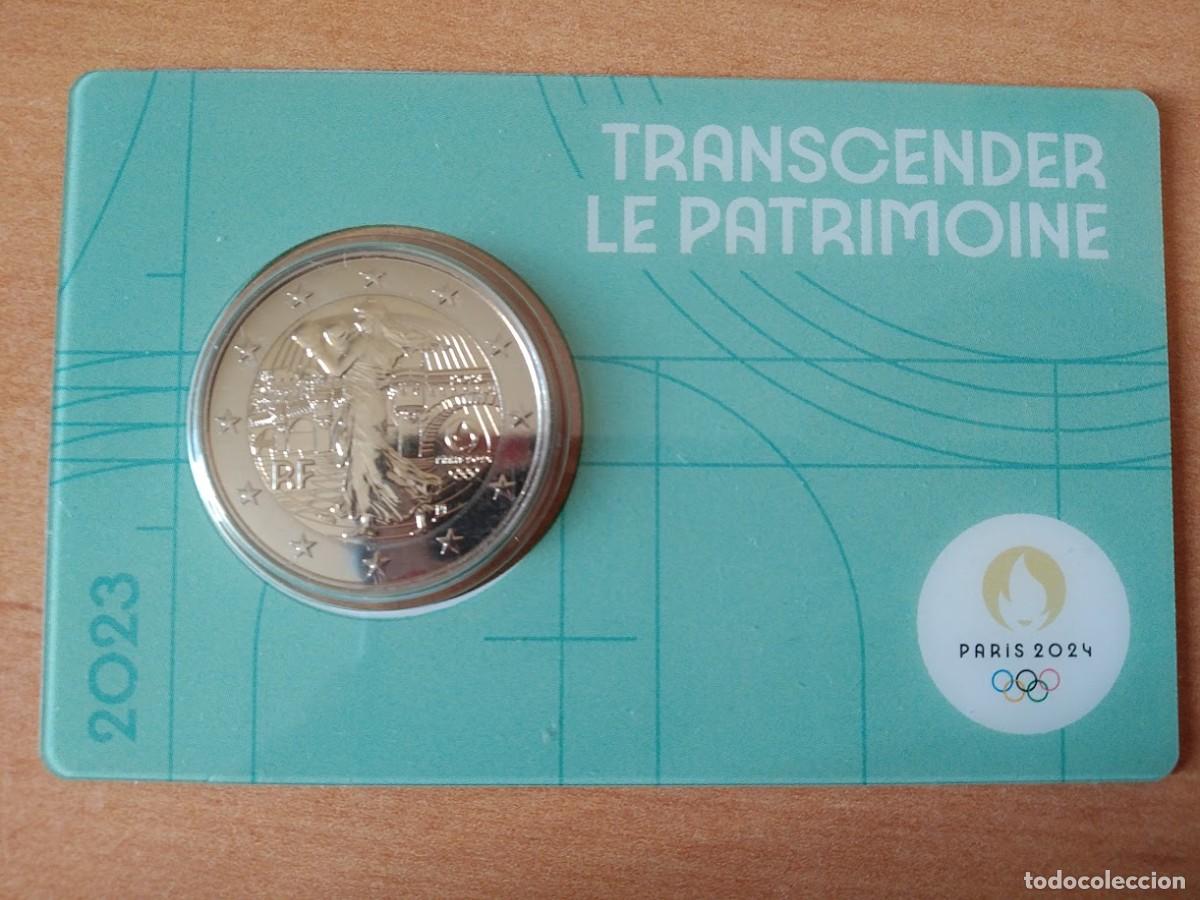 Monedas antiguas de Europa: Moneda 2 Euros Conmemorativa Francia 2023 - Juegos Ol&iacute;mpicos de Verano Par&iacute;s 2024 - Turquesa