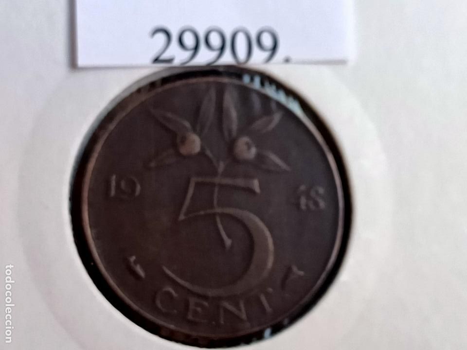 Monedas antiguas de Europa: Holanda 5 c&eacute;ntimos 1948 - Foto 2