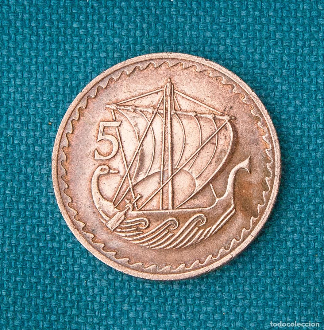 Monedas antiguas de Europa: Moneda 5 millas Chipre. - Foto 1