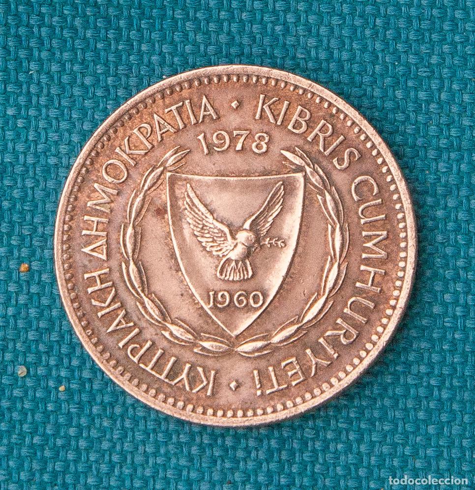 Monedas antiguas de Europa: Moneda 5 millas Chipre. - Foto 2