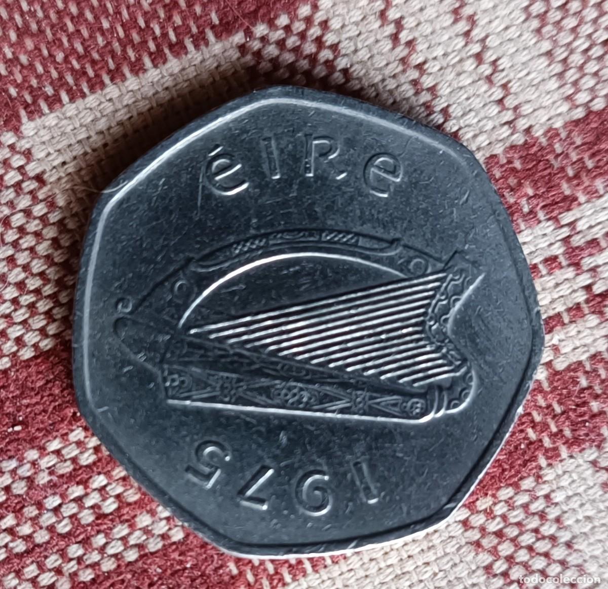 Monedas antiguas de Europa: Moneda 50 P Eire 1975 - Foto 1